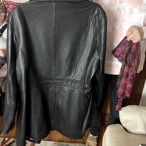 Leather jacket barley worn